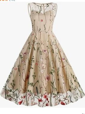 Floral Embroidered IWEMEK Cream Maxi Dress with Spaghetti Straps